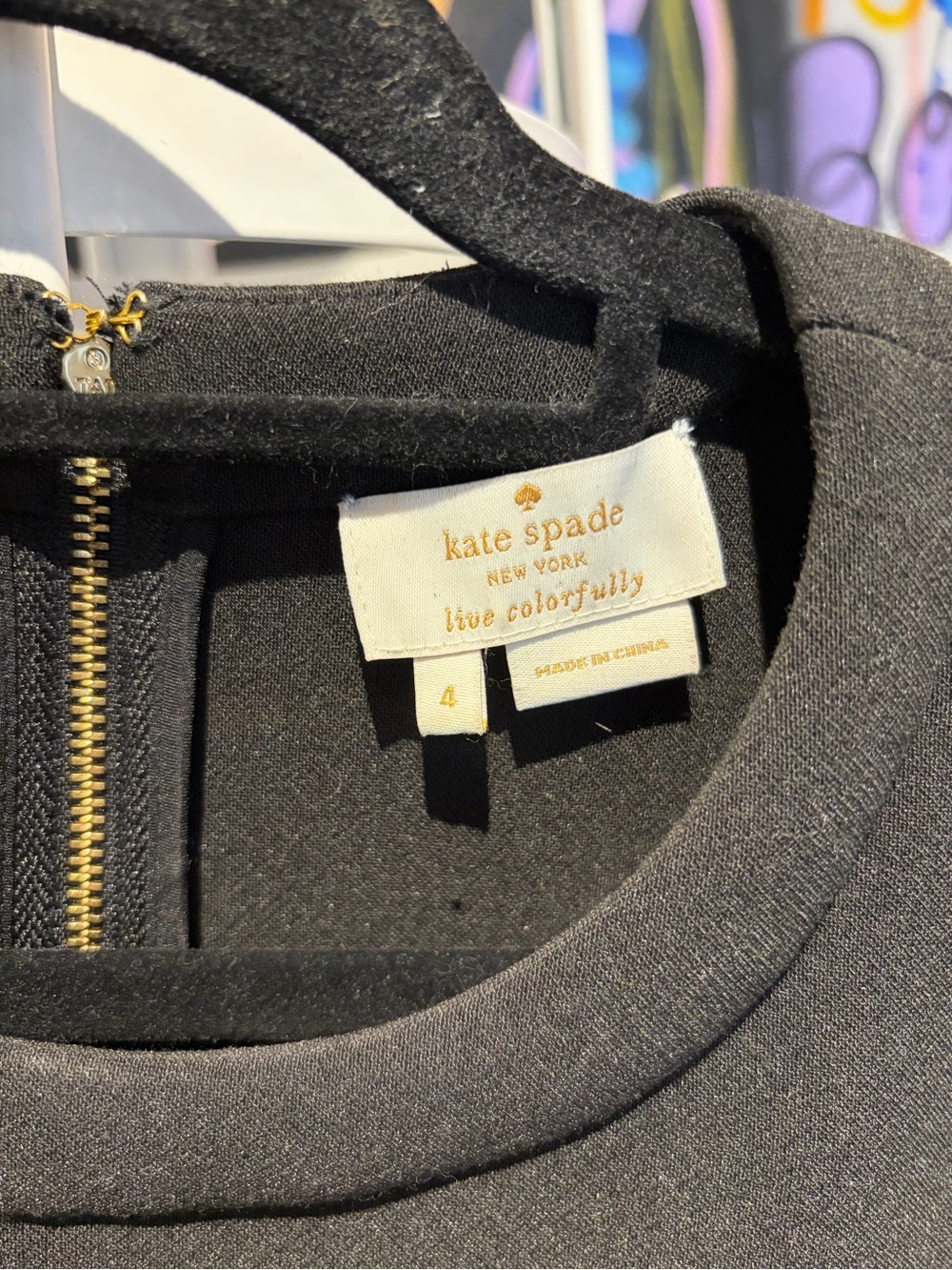 kate spade Black Embellished Peplum Short-Sleeve Top - Picture 3 of 3